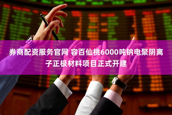 券商配资服务官网 容百仙桃6000吨钠电聚阴离子正极材料项目正式开建