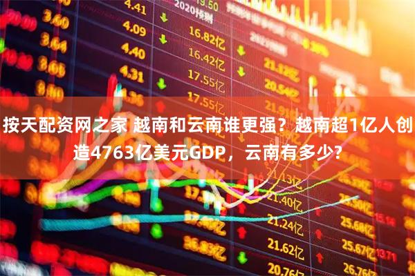 按天配资网之家 越南和云南谁更强？越南超1亿人创造4763亿美元GDP，云南有多少?